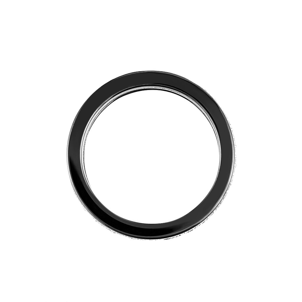 Bague Argent Blanc Oxyde De Zirconium Et Céramique - Spannringe Damen | OROVIVO