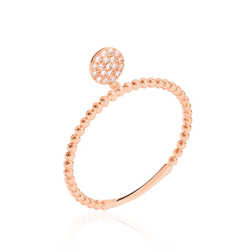 Bague Or Rose Oxyde De Zirconium - Spannringe Damen | OROVIVO