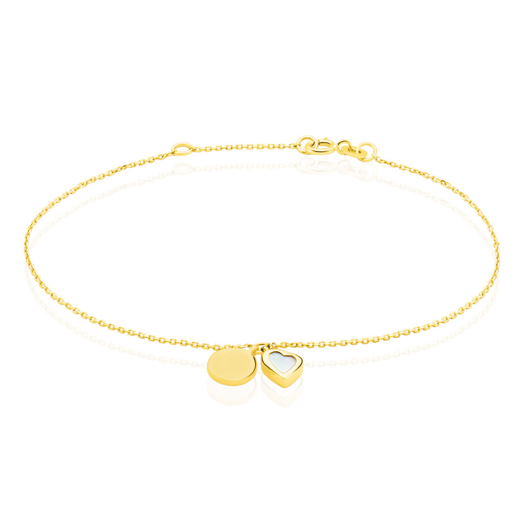 Damen Armband Gold 375 Perlmutt Perlmutt Herz Alva - Armbänder mit Gravur Damen | OROVIVO