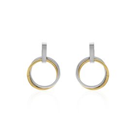 Damen Ohrstecker Lang Titan Bicolor Kreis - Ohrstecker lang Damen | OROVIVO