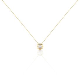 Damen Halskette Gold 375 Zuchtperle Zirkonia Kreis Isabella - Ketten mit Anhänger Damen | OROVIVO