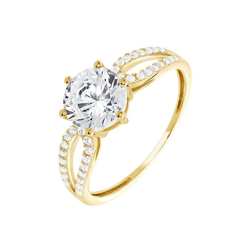Solitaire Or Jaune Alexendra Oxyde Serti 6 Griffes - Spannringe Damen | OROVIVO
