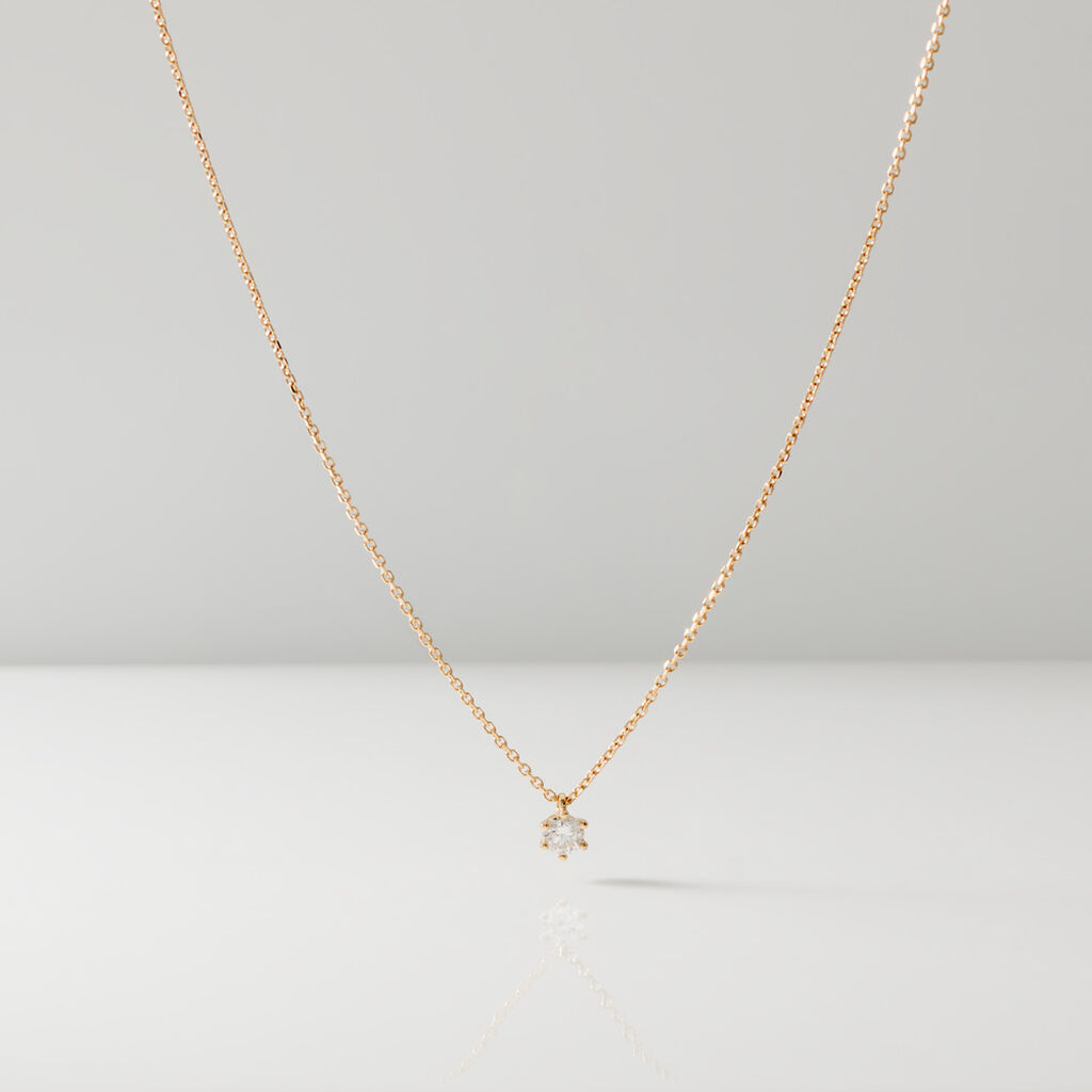 MONOPOLI Damen Collier Gold 585 (14 Karat) Diamant Wei&szlig; 0,26 ct