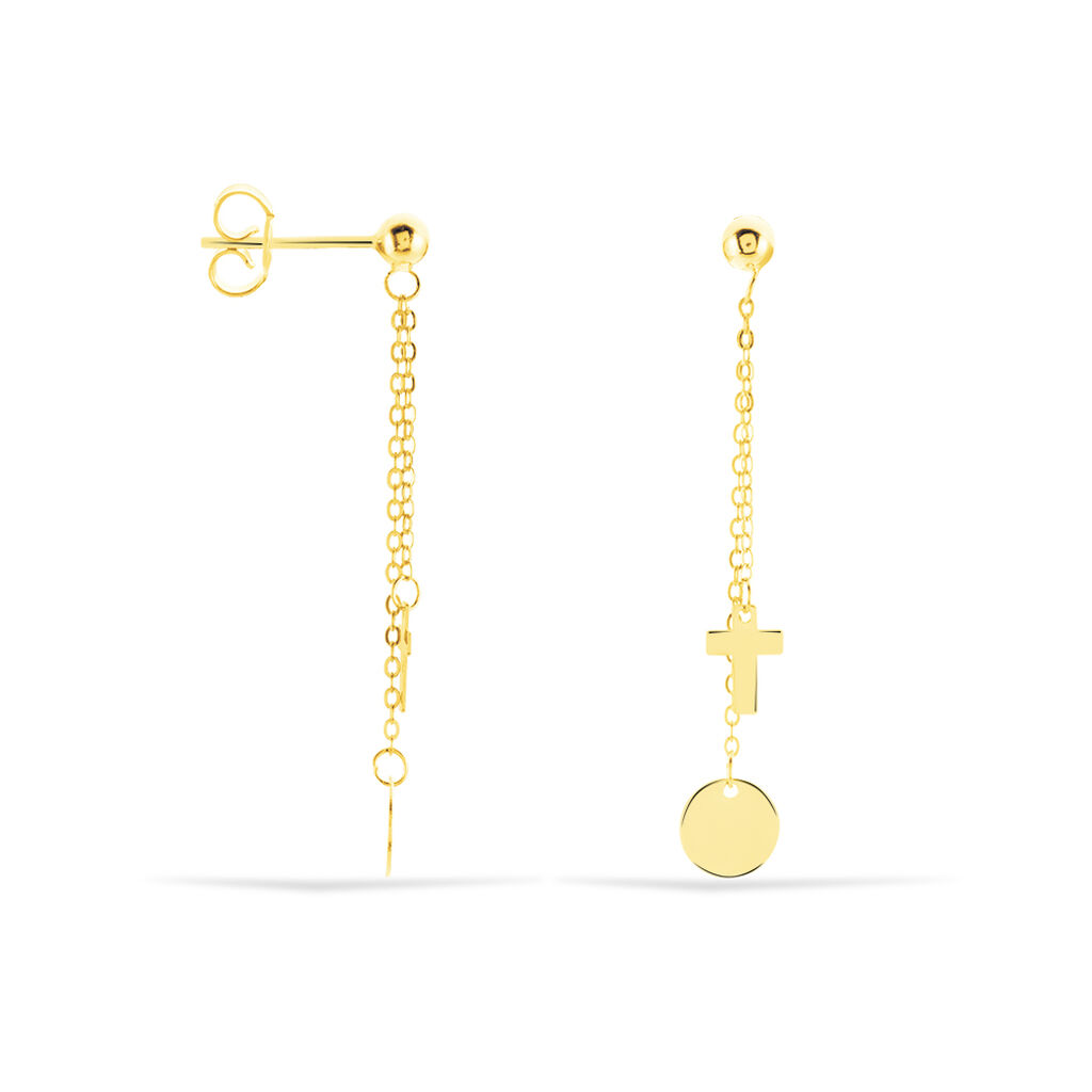 Damen Ohrstecker Lang Gold 375 Kreuz - Ohrringe Damen | OROVIVO