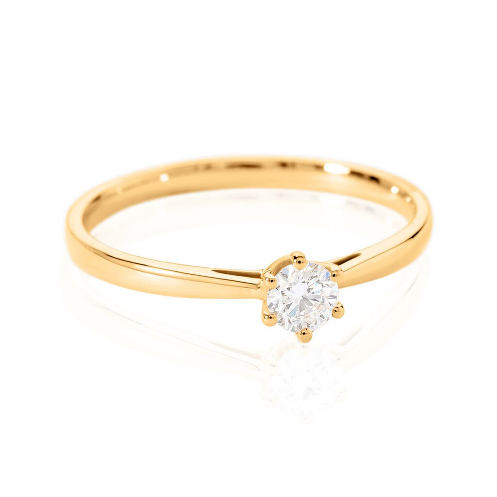 SIRA Damen Ring Wei&szlig;gold 750 (18 Karat) Diamant Wei&szlig; 0,26 ct