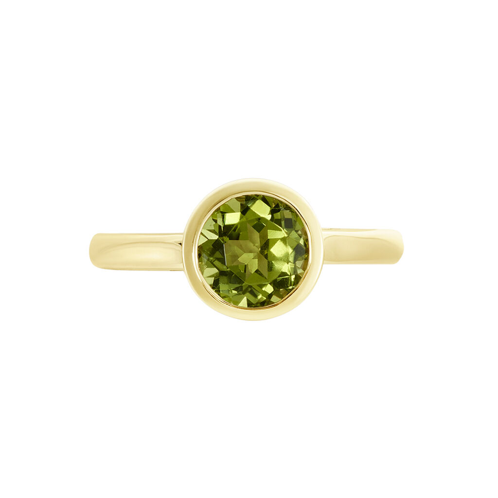 SOLEIA Damen Ring Gold 375 (9 Karat) Peridot Gr&uuml;n 1,28 ct Kreis