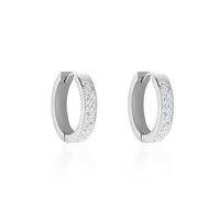 KATLA Damen Creolen Edelstahl Strass Weiß B 3 mm