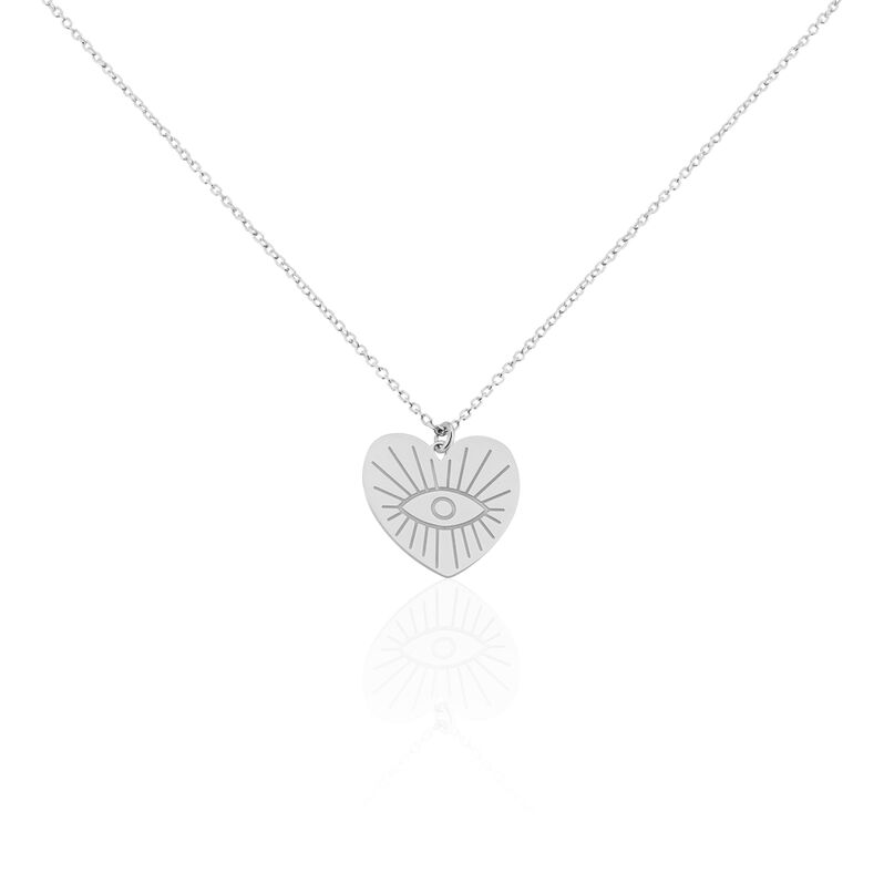 Collier Argent Rhodie Paolina Cœur Oeil - Spannringe Damen | OROVIVO