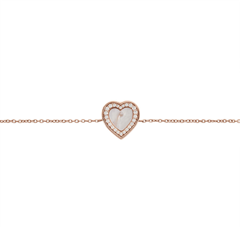 Damenarmband Silber 925 Rosé Vergoldet Herz  - Armbänder mit Anhänger Damen | OROVIVO