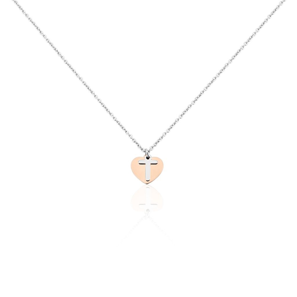 BERA Damen Collier Silber Bicolor 925 Herz