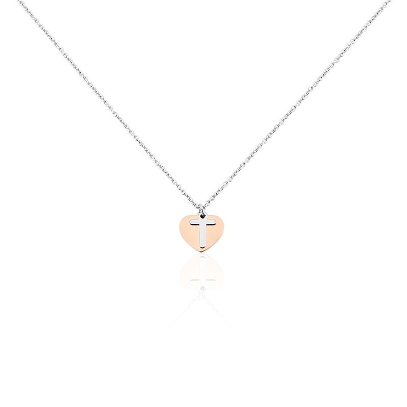 BERA Damen Collier Silber Bicolor 925 Herz - Halsketten Damen | OROVIVO