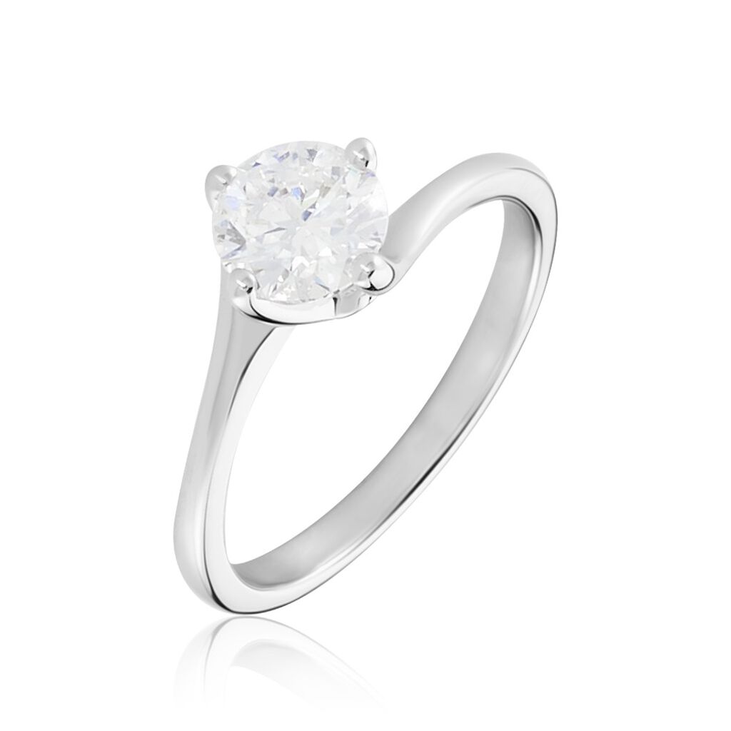 Damen Ring Weißgold 750 synthetischer Diamant 0,72ct Symphonie  - Verlobungsringe Damen | OROVIVO