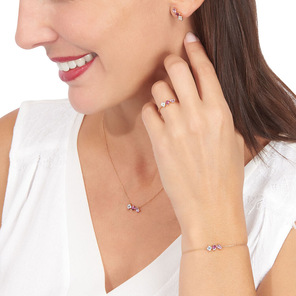Bracelet Or Rose Raika Multipierres - Spannringe Damen | OROVIVO
