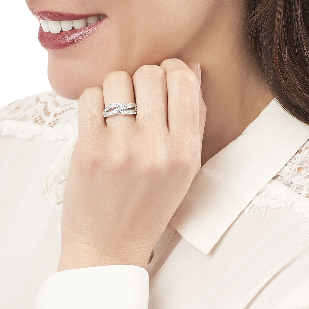 Damen Ring Silber Silber 925 Zirkonia   - Ringe mit Stein Damen | OROVIVO