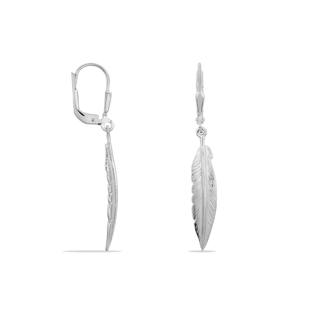 Damen Ohrhänger Lang Silber 925 Feder - Ohrhänger Damen | OROVIVO