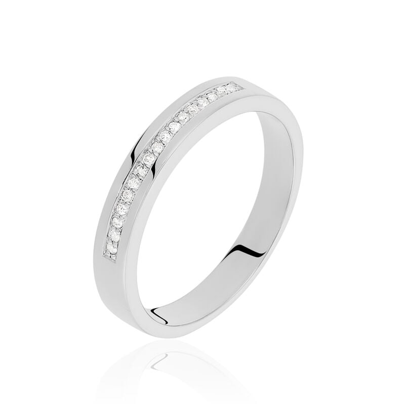 Damen Ring Silber 925 Diamant Wei&szlig; 0,07 ct B 4 mm - Eheringe mit Stein Damen | OROVIVO