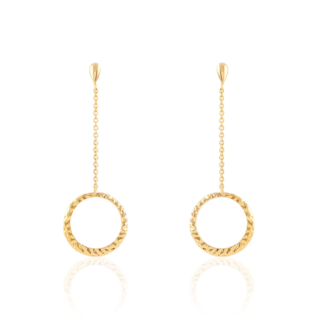 Boucles D'oreilles Pendantes Plaque Or Jaune - Spannringe Damen | OROVIVO
