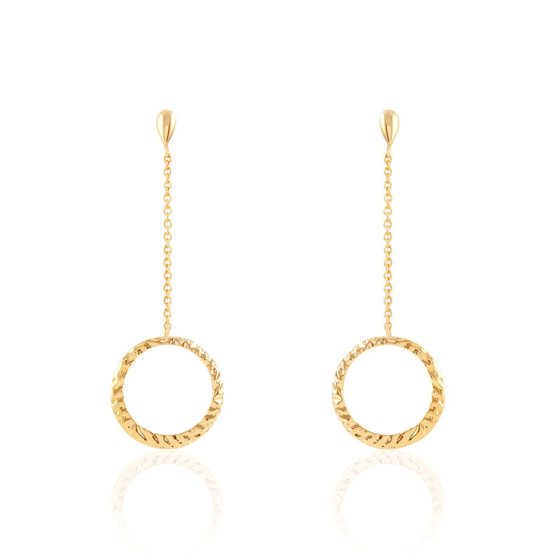 Boucles D'oreilles Pendantes Plaque Or Jaune - Spannringe Damen | OROVIVO