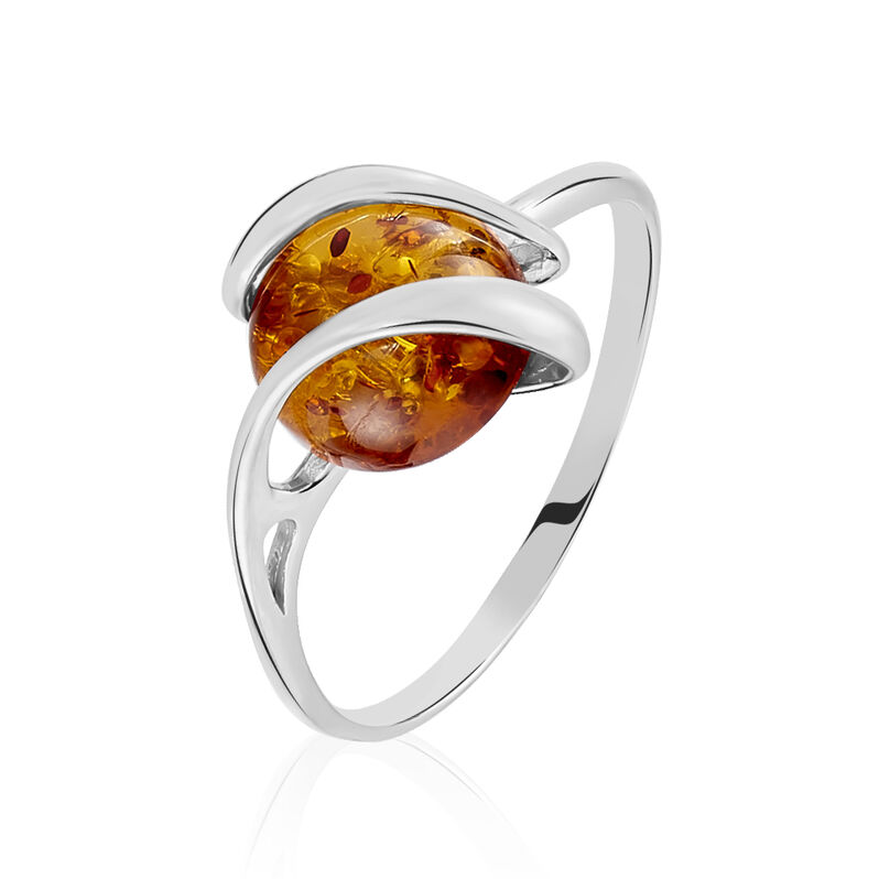 Bague Viriane Argent Blanc Ambre - Spannringe Damen | OROVIVO