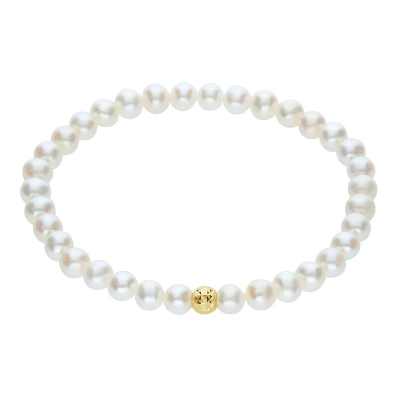 Bracciale Mon Petit Oro Giallo Perla D'Acqua Dolce - Spannringe Kinder | OROVIVO