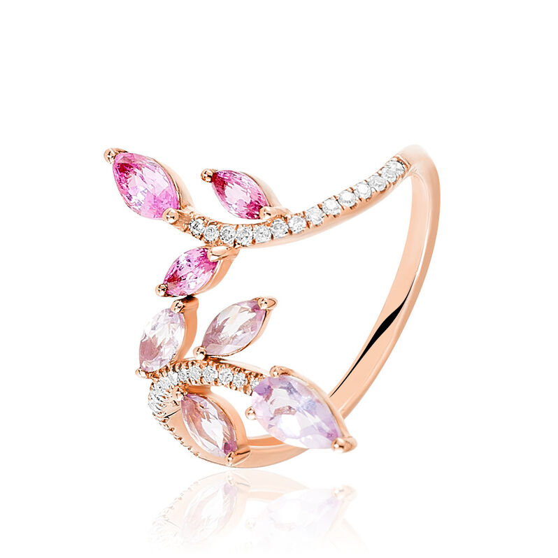 Bague Or Rose Amethyste Et Saphir - Spannringe Damen | OROVIVO