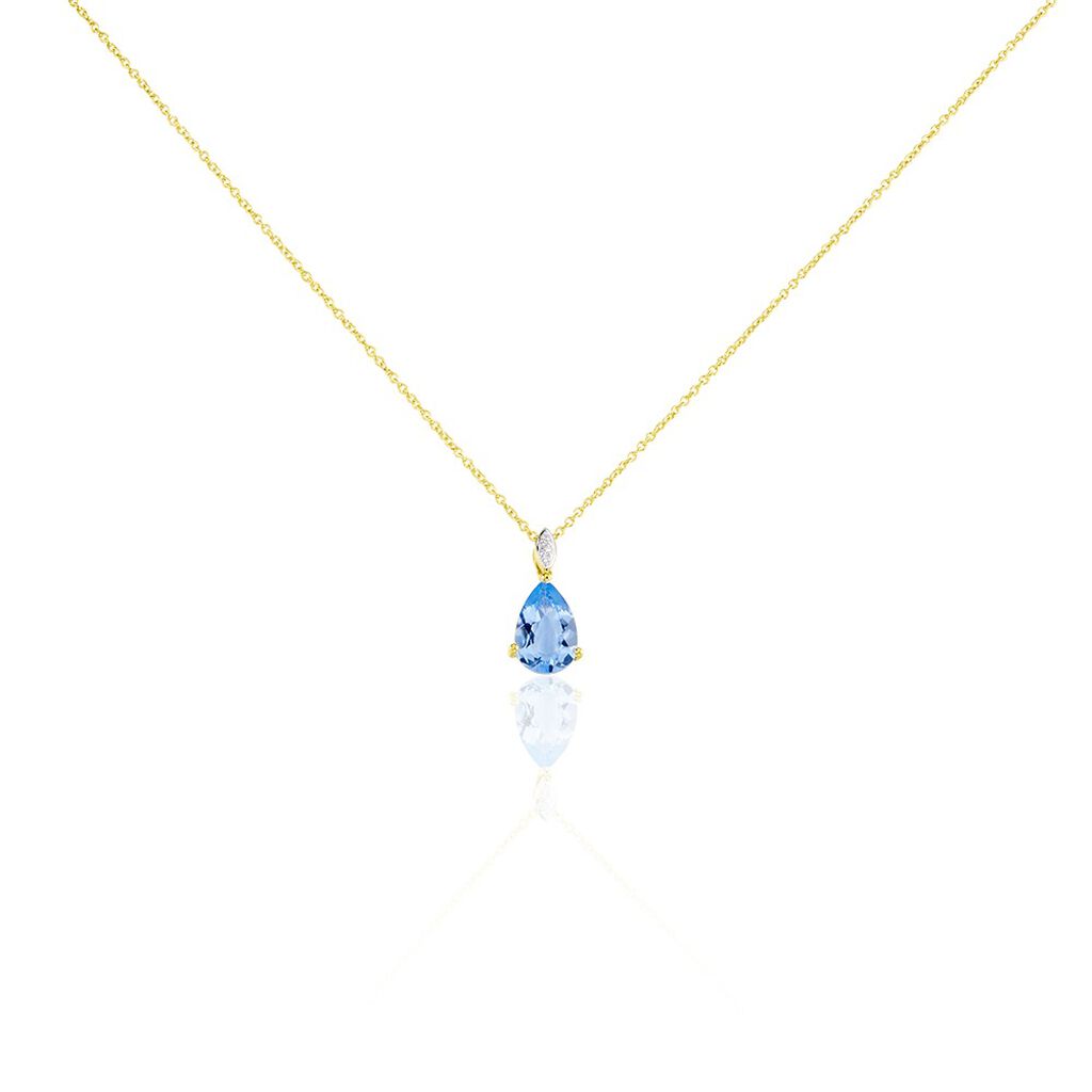 EVITTA Damen Collier Silber vergoldet 925 Andere Steine Blau 3,7 ct, Collier mit Stein