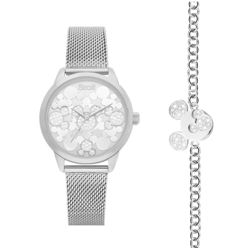Combo Disney orologio solo tempo Topolino e bracciale con Topolino e strass - Spannringe Herren | OROVIVO