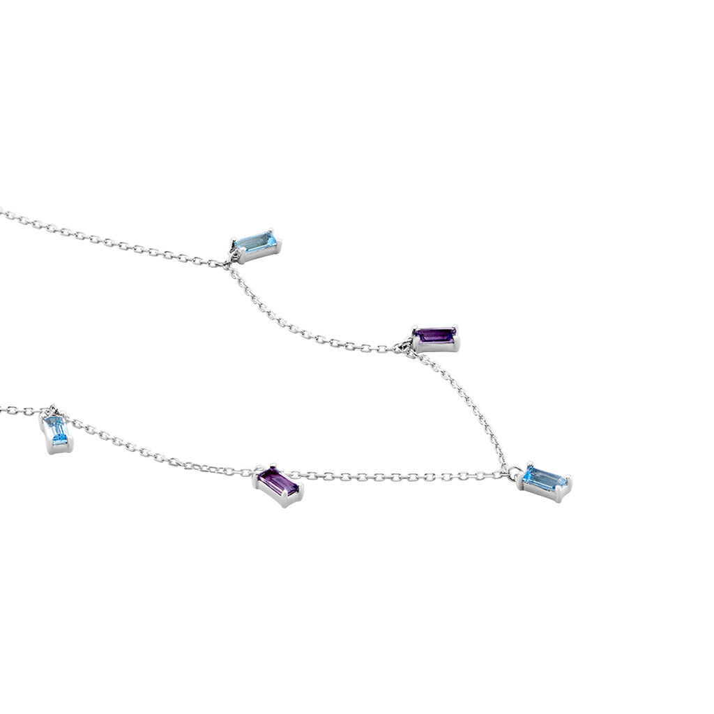 ANI Damen Collier Wei&szlig;gold 375 (9 Karat) Amethyst Violett 0,22 ct