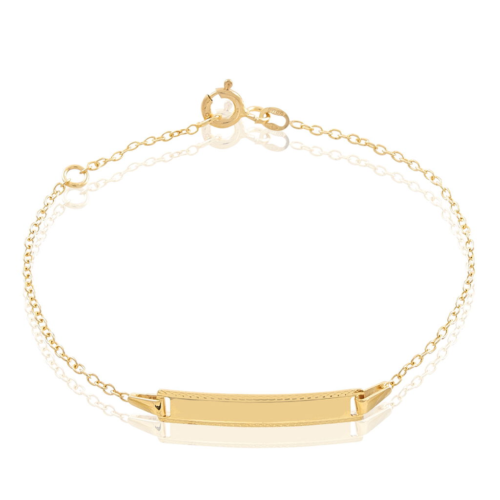 NEBI Kinder ID Armband Gold 375 (9 Karat) Rechteckig - Armbänder mit Gravur Kinder | OROVIVO