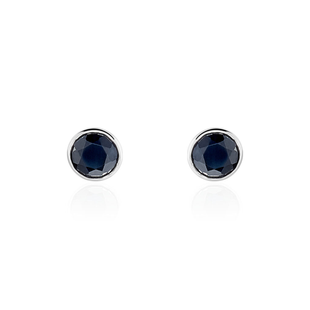 EDY ZARGE 2 Damen Ohrstecker Wei&szlig;gold 375 (9 Karat) Saphir Blau 1,38 ct