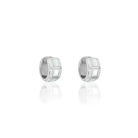 Damen Creolen Silber 925 Perlmutt Zirkonia  - Creolen Damen | OROVIVO
