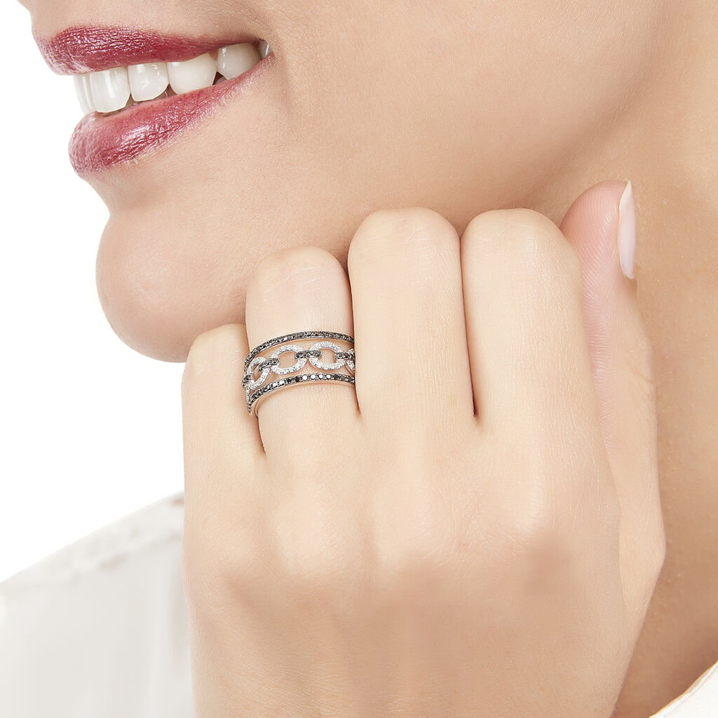 Bague Maela Or Blanc Diamant - Spannringe Damen | OROVIVO