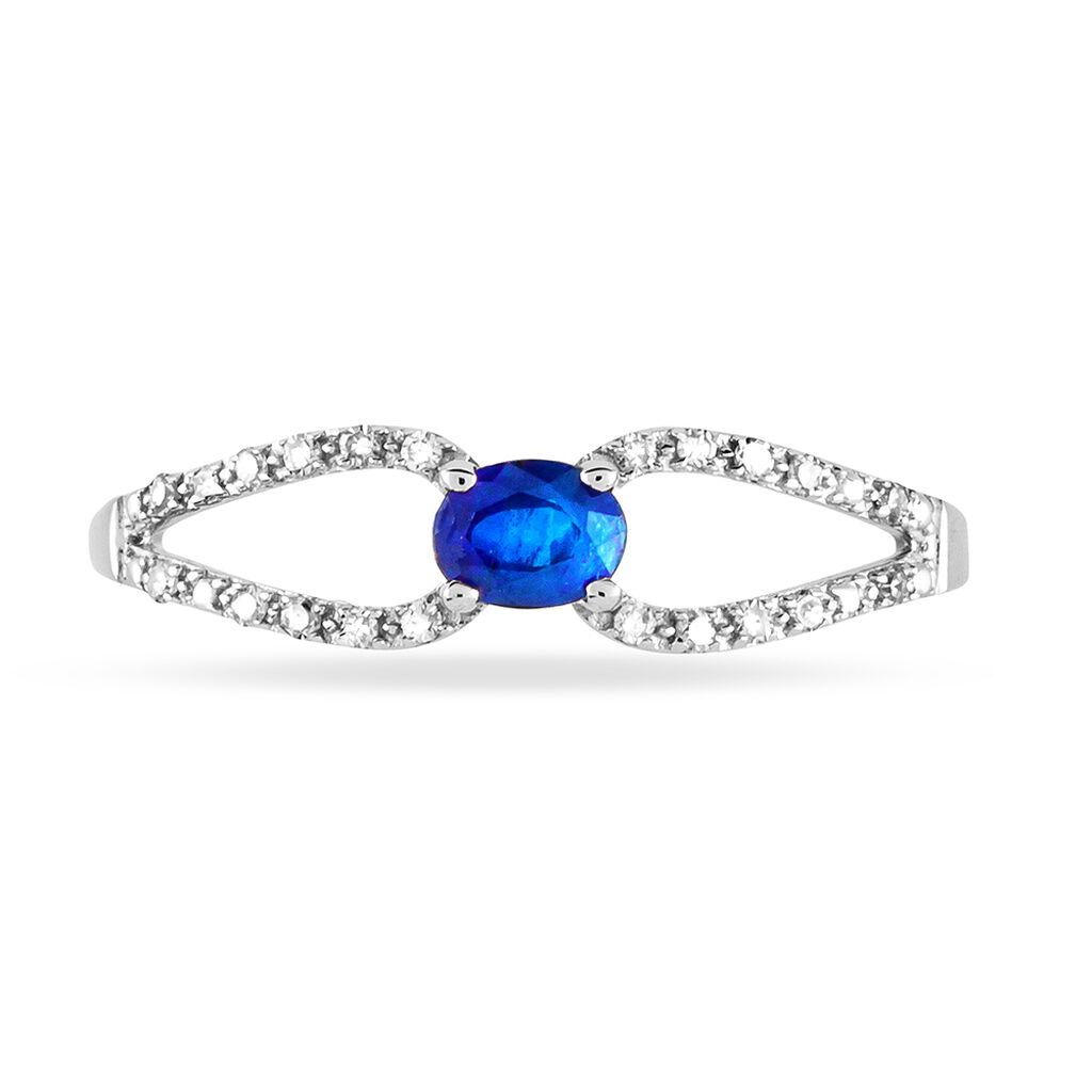 Bague Orlana Or Blanc Saphir Et Diamant - Spannringe Damen | OROVIVO