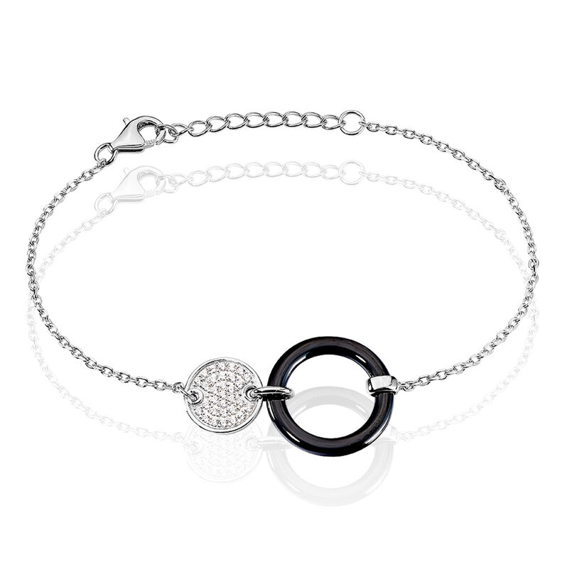 Bracelet Issara Argent Blanc Céramique Et Oxyde De Zirconium - Spannringe Damen | OROVIVO