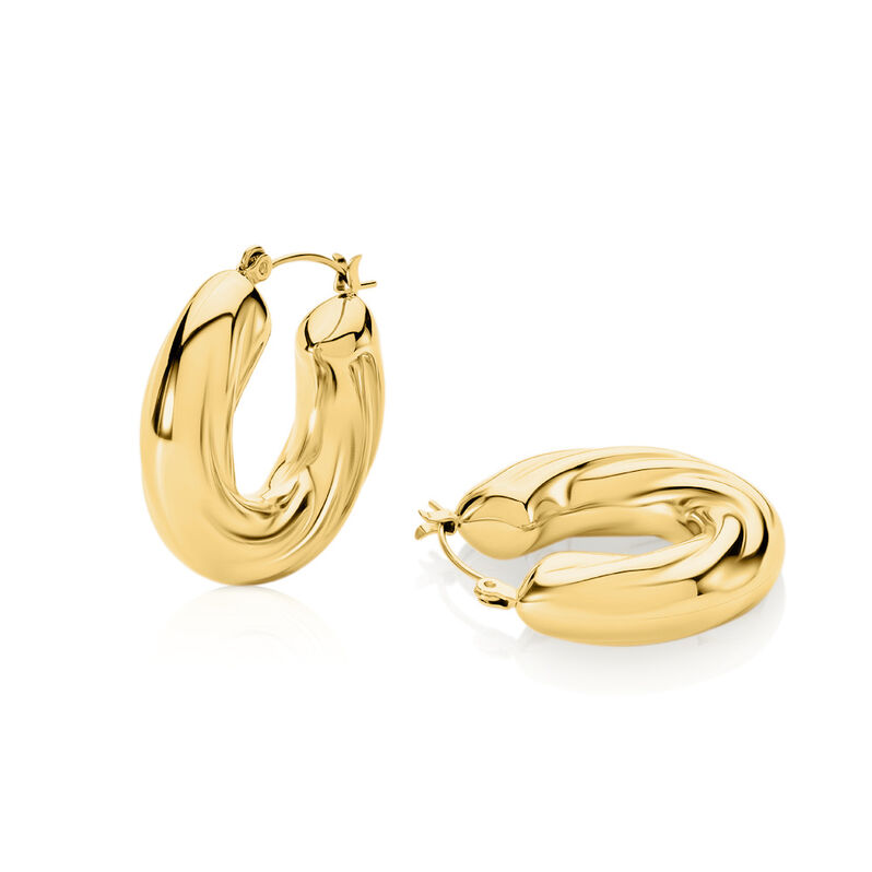 AISHA Damen Creolen Edelstahl vergoldet - Creolen Damen | OROVIVO