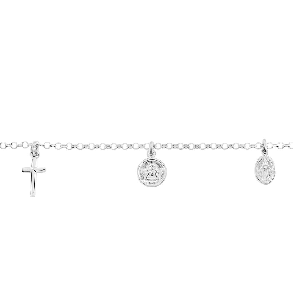 MARAJKE Damen Armband Silber 925 Religi&ouml;ses Kreuz B 1,2 mm