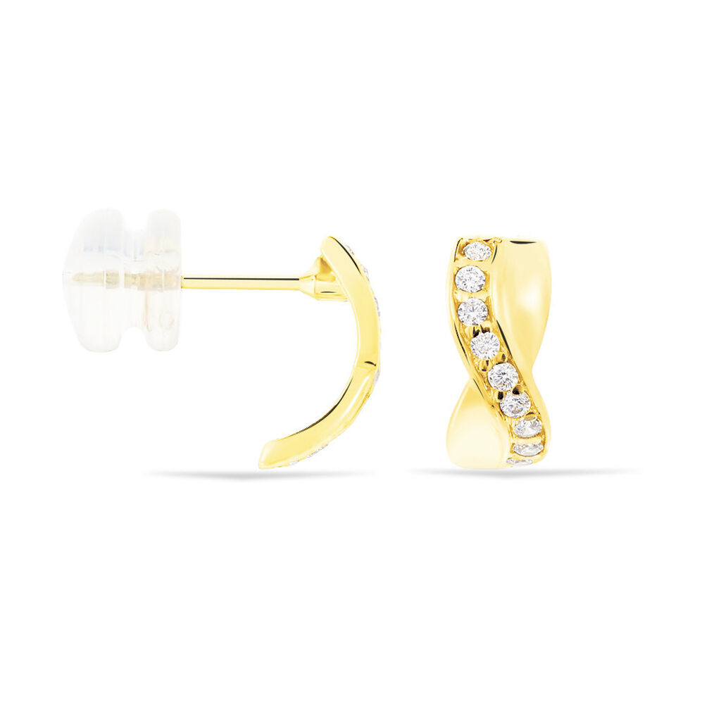 Damen Steckcreolen Gold 375 Zirkonia  - Creolen Damen | OROVIVO