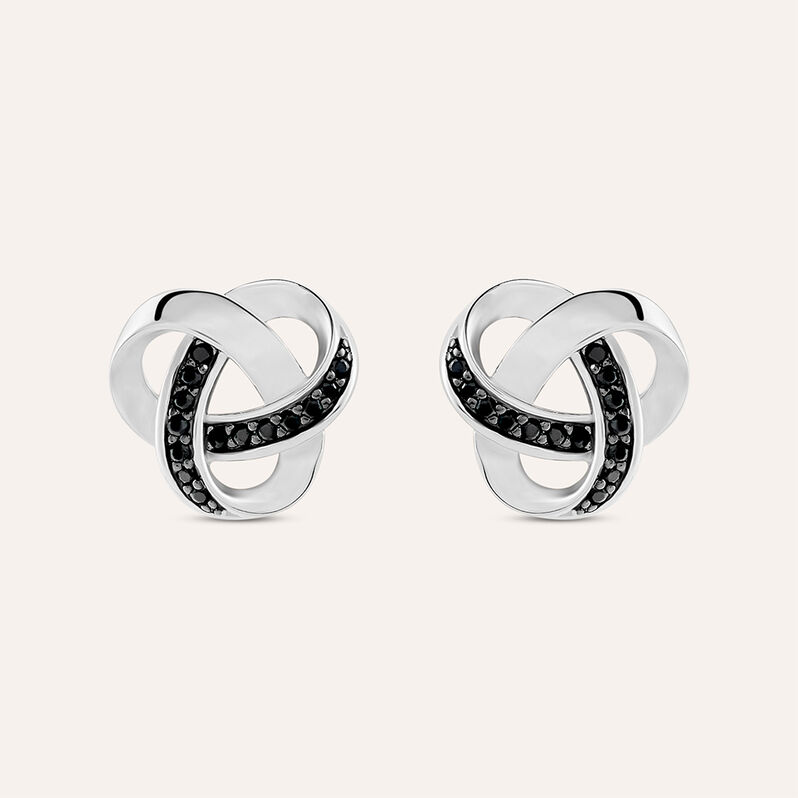 Orecchini Lobo Silver Shine Argento Rodiato Cubic Zirconia - Spannringe Damen | OROVIVO