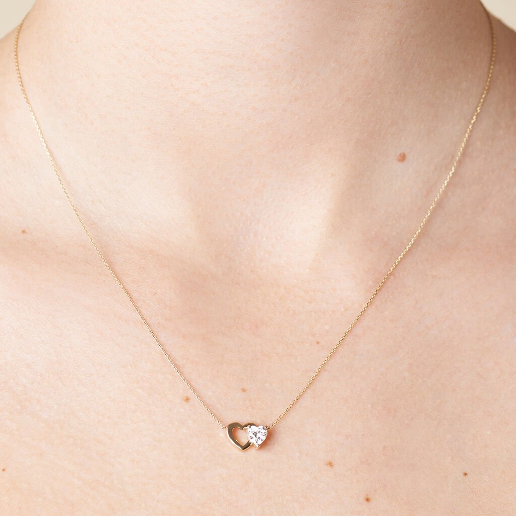 Halskette Gold 375 Zirkonia Herz Minzy - Halsketten Familie | OROVIVO