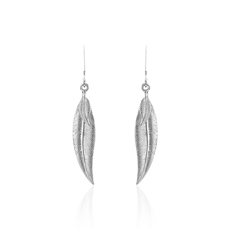 Boucles D'oreilles Pendantes Irene Argent Blanc - Spannringe Damen | OROVIVO