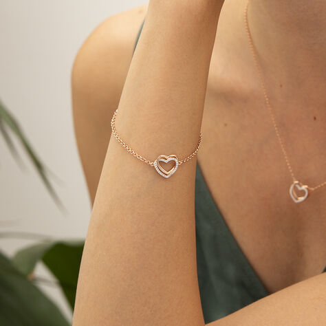 Damenarmband Silber 925 Rosé Vergoldet Herz - Armbänder mit Anhänger Damen | OROVIVO