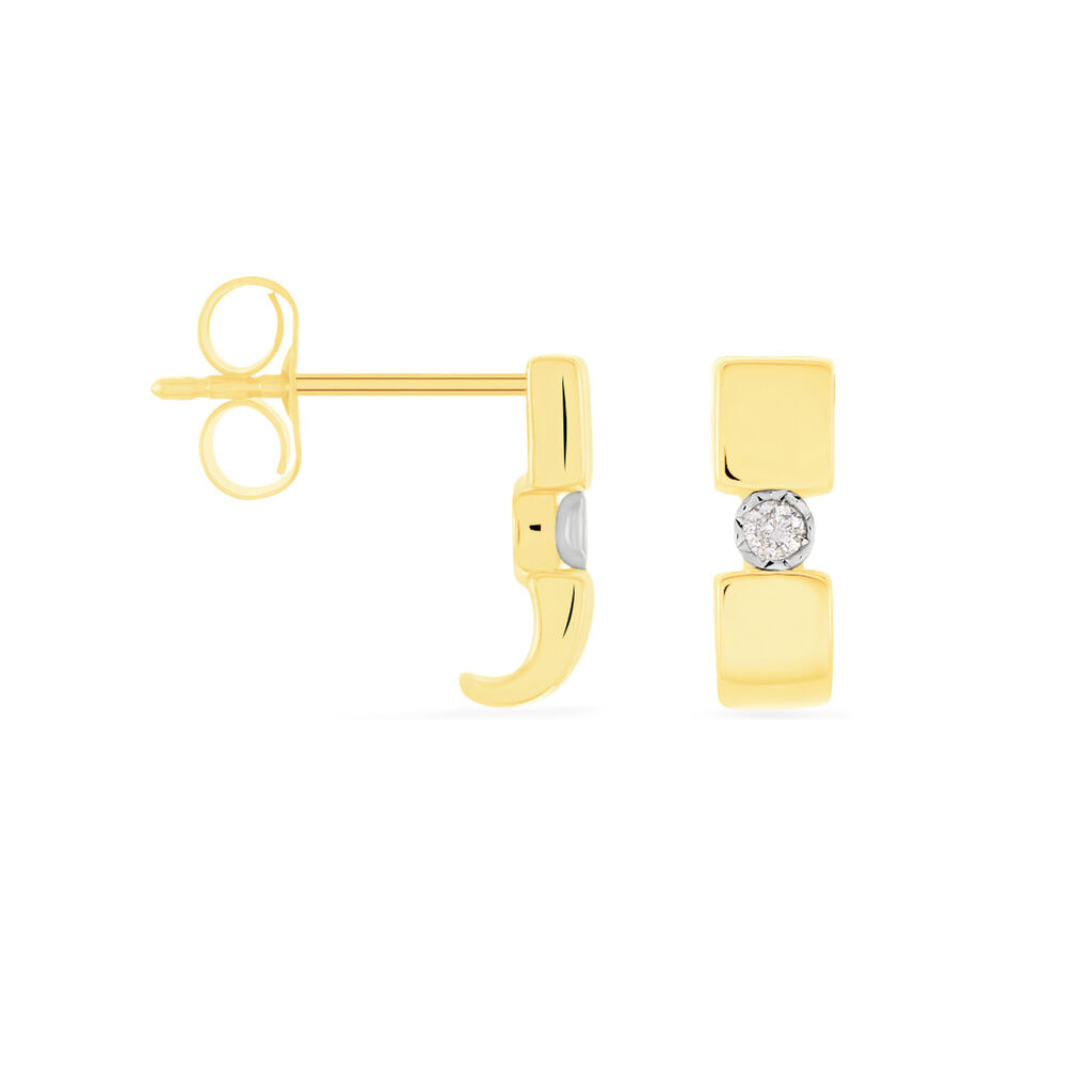 GRANADA Damen Ohrstecker Gold 375 (9 Karat) Diamant Wei&szlig; 0,04 ct Barren