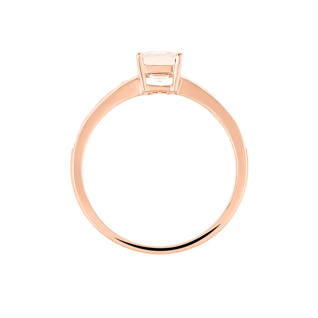 Bague Solitaire Cilly Or Rose Morganite Et Diamant - Spannringe Damen | OROVIVO
