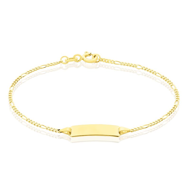 Kinder Id Armband Figarokette Gold 375 Gravierbar - Personalisiertes Armband Kinder | OROVIVO