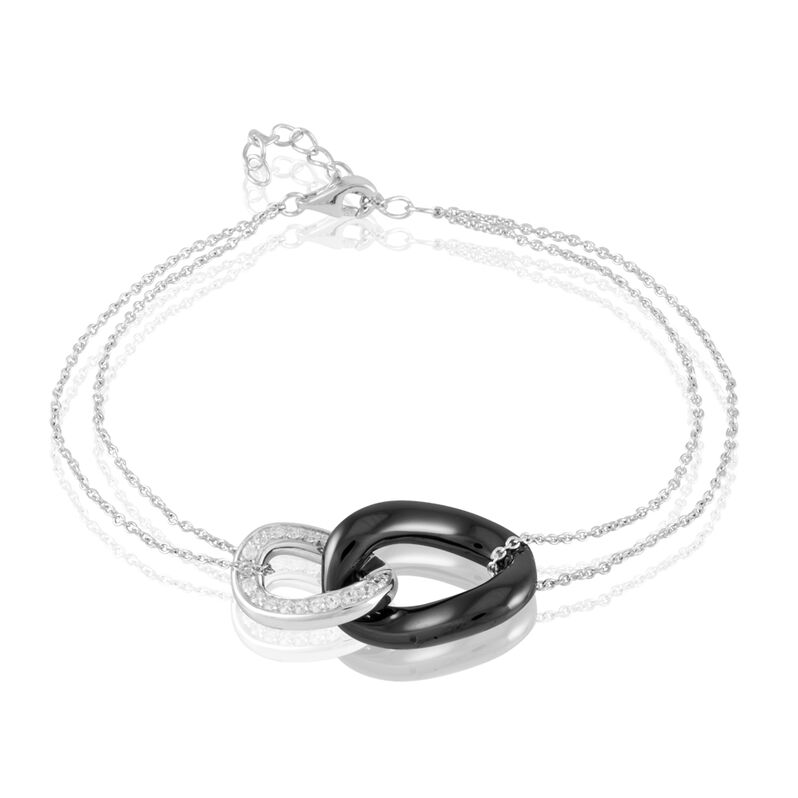 Bracelet Link Argent Blanc Oxyde De Zirconium Et Céramique - Spannringe Damen | OROVIVO