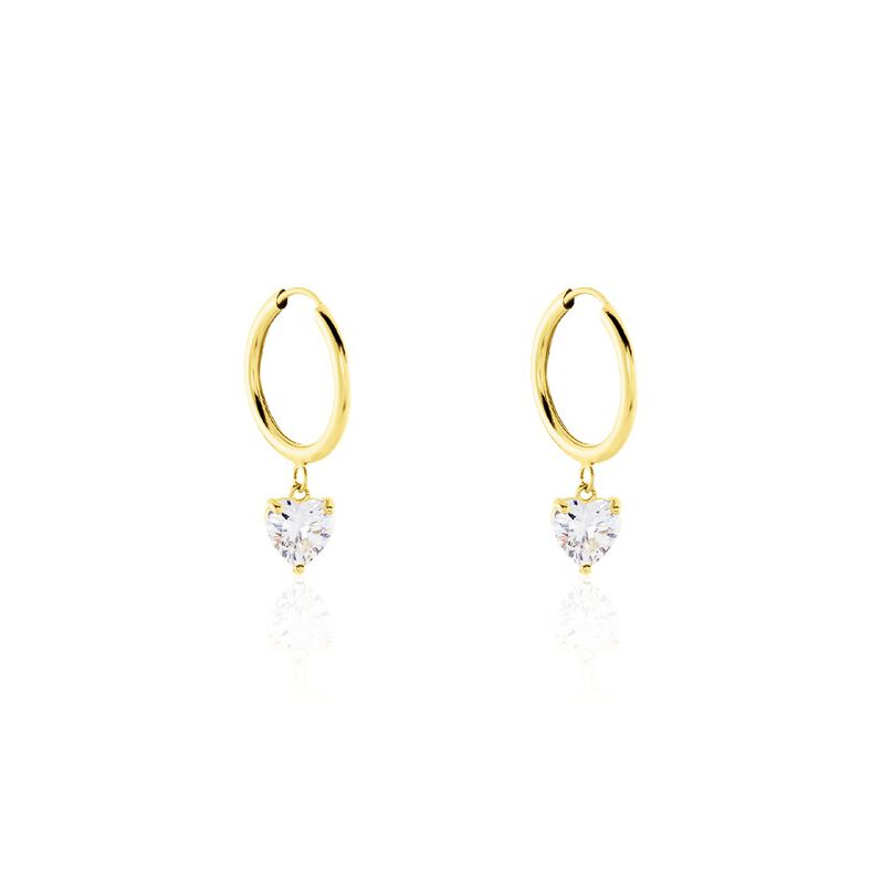 CHLOE Damen Creolen Gold 375 (9 Karat) Zirkonia Wei&szlig; 1,49 ct - Creolen Damen | OROVIVO