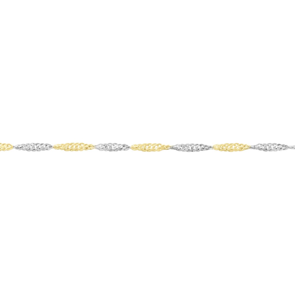 SINGAPUR 6 Damen Kette Gold Bicolor 375 (9 Karat) B 1,8 mm - Halsketten Damen | OROVIVO
