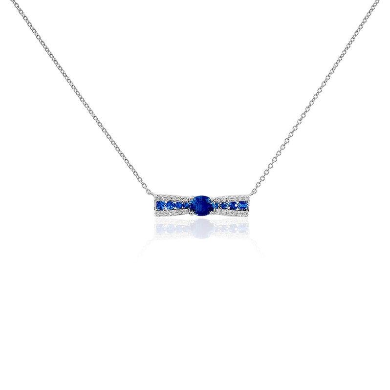 Collier Manon Or Weiss Noeud Saphirs - Spannringe Damen | OROVIVO