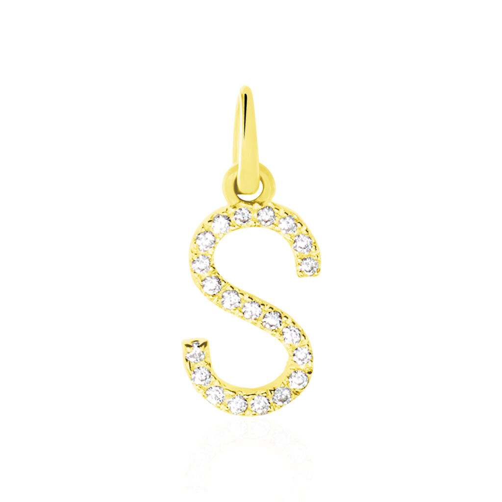 Anhänger Gold 375 Zirkonia Buchstabe S - Schmuckanhänger Familie | OROVIVO