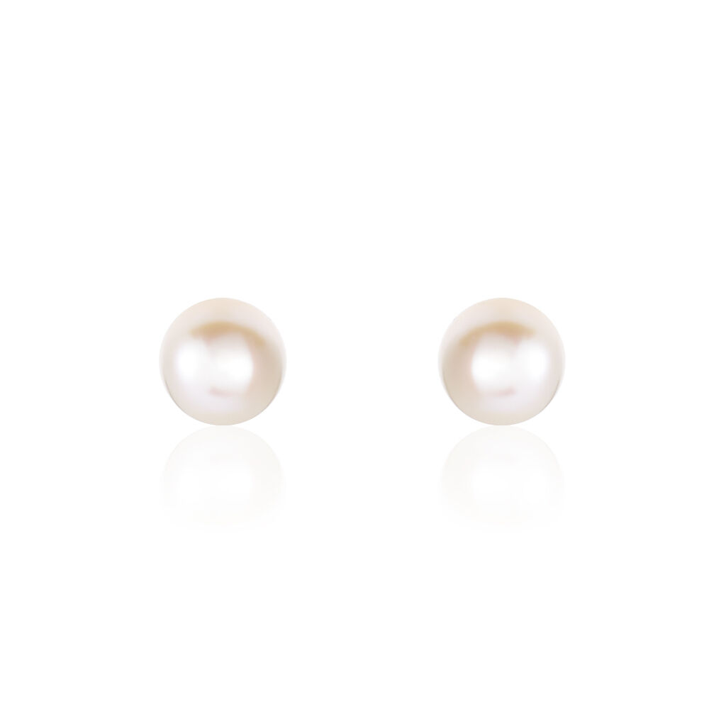 SUKI RUND PERLE Damen Ohrstecker Gold 375 (9 Karat) Zuchtperle Perlmutt